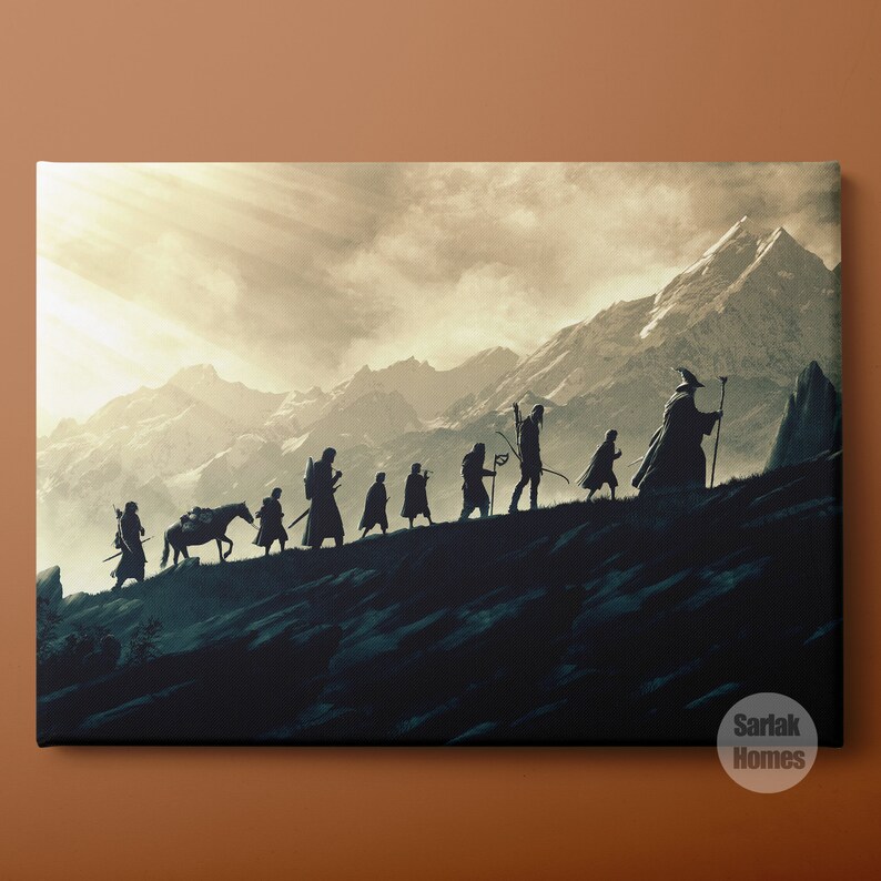 Lord of the Rings Fellowship of the Ring Canvas Print LOTR Etsy