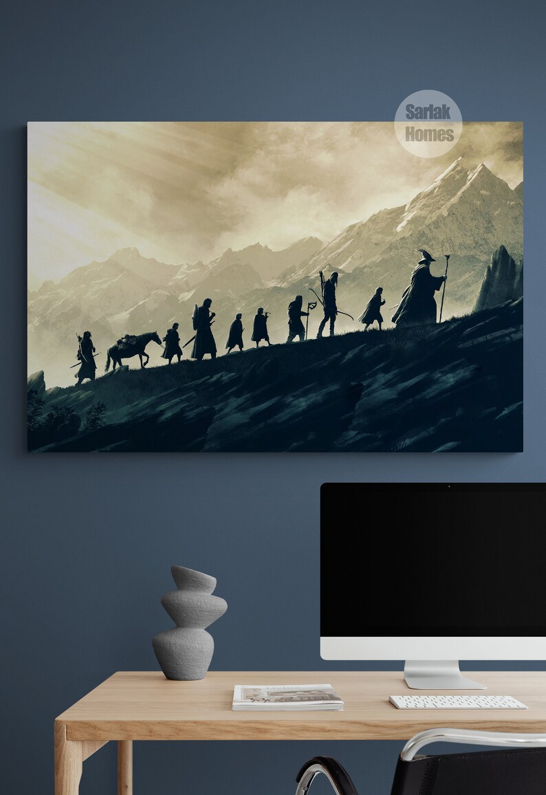 Lord of the Rings Fellowship of the Ring Canvas Print LOTR Etsy