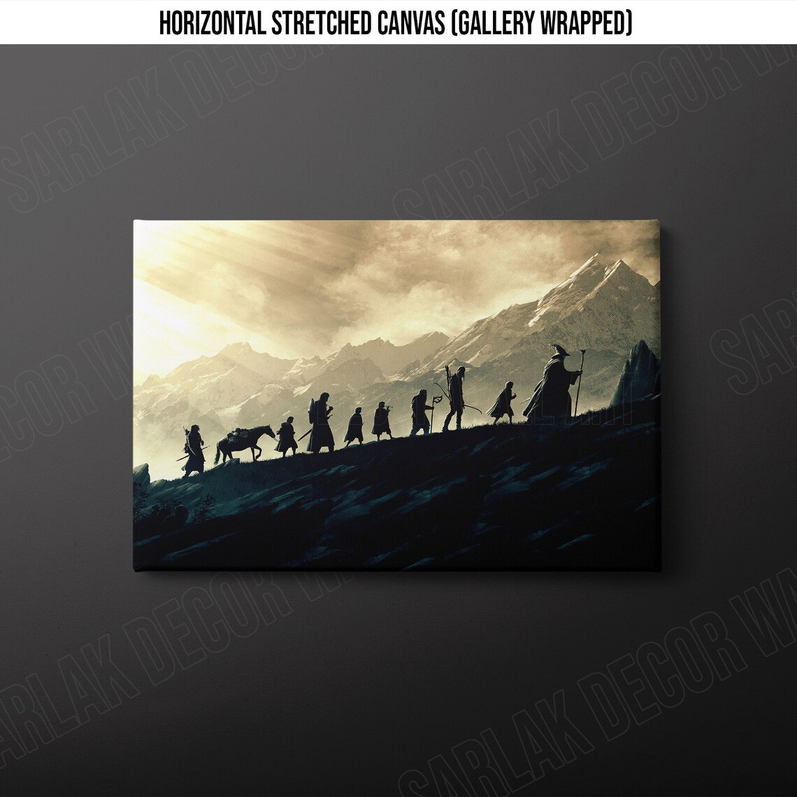 Lord of the Rings Fellowship of the Ring Canvas Print, LOTR Canvas, Lord of the Rings Print