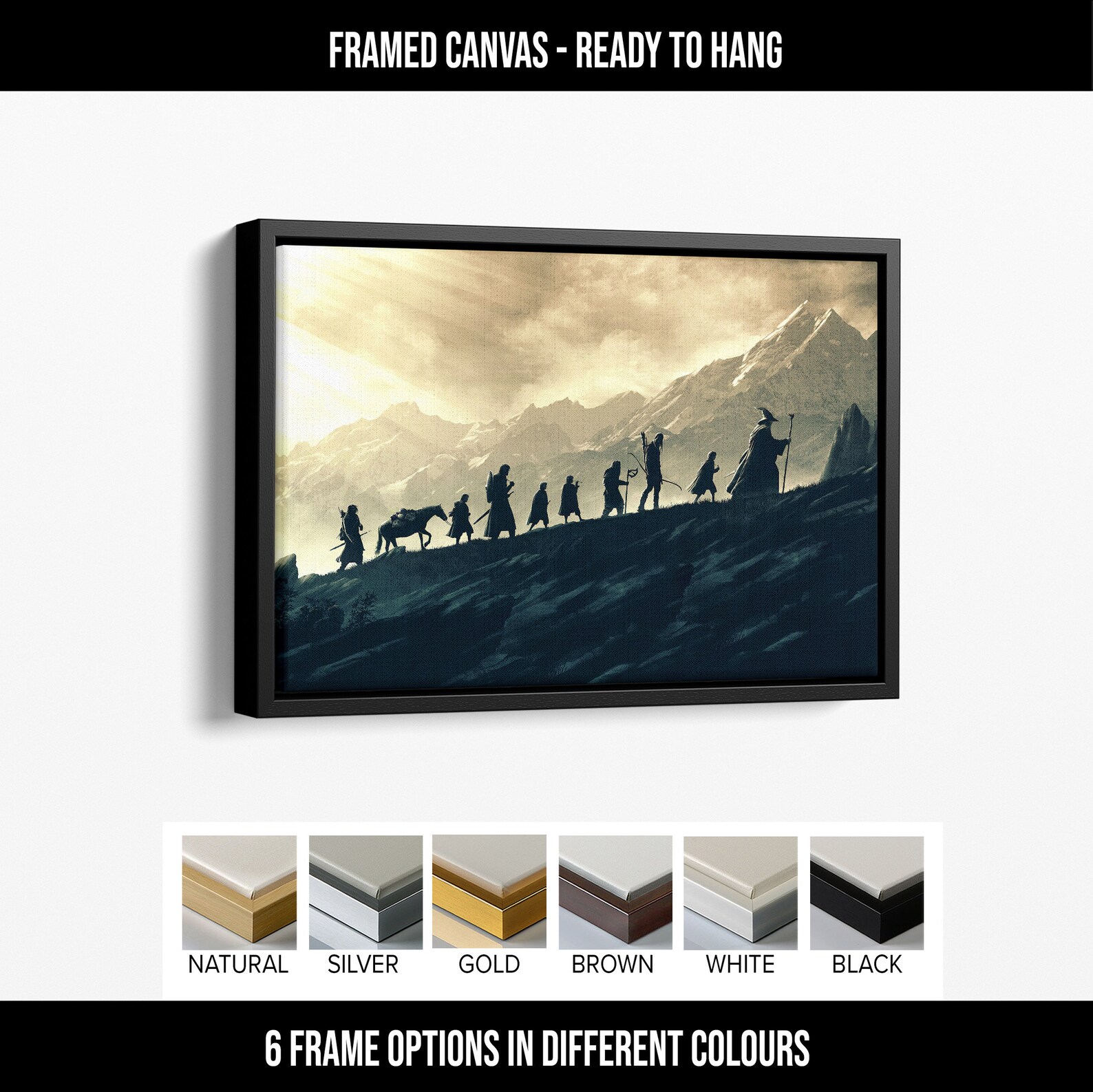 Lord of the Rings Fellowship of the Ring Canvas Print, LOTR Canvas, Lord of the Rings Print