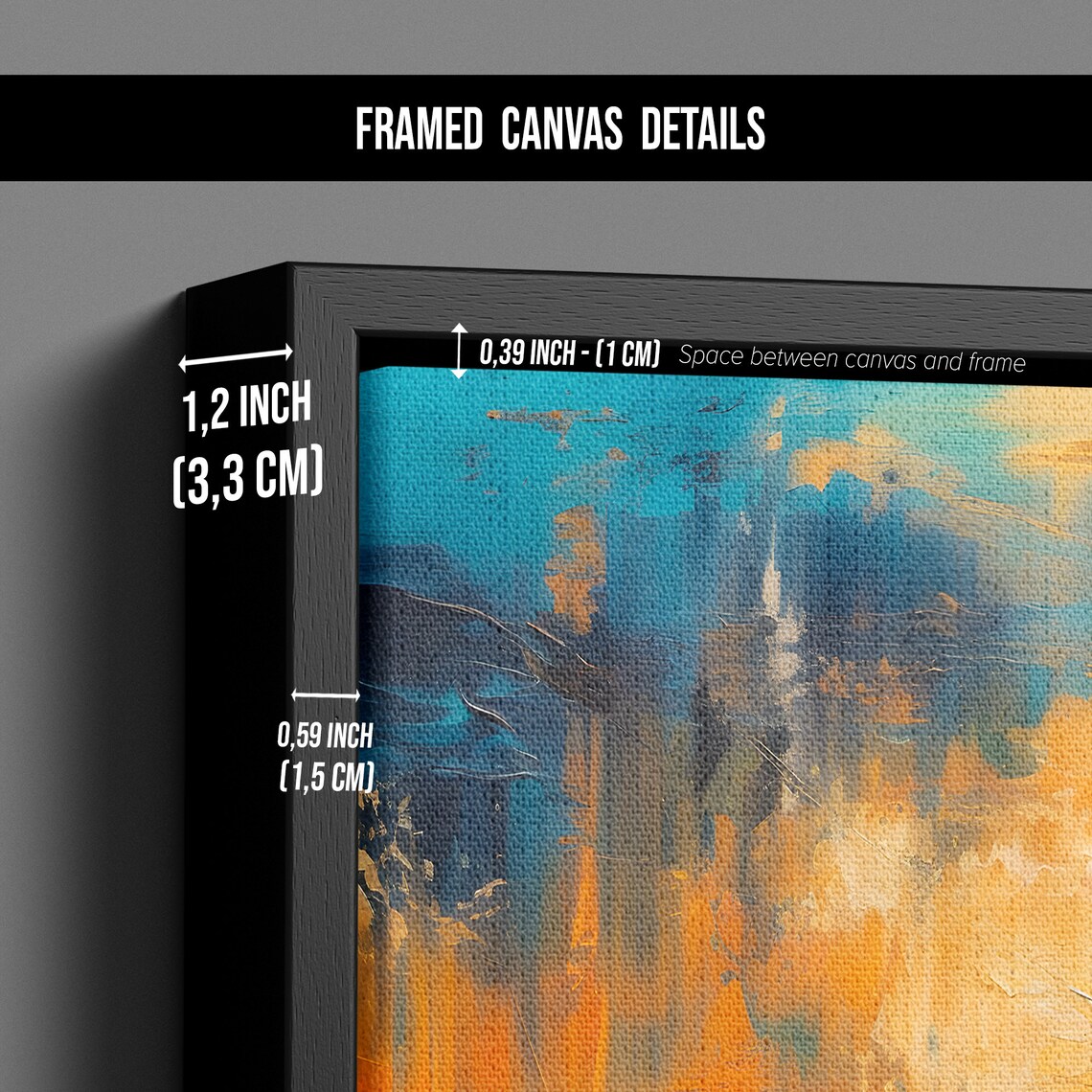 Orange and Blue Abstract Canvas Wall Art Orange and Blue Etsy