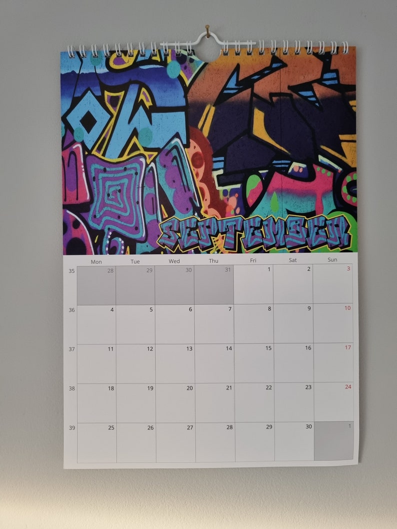 Mid Year Graffiti Art Calendar 20232024 Graffiti Wall Etsy Ireland