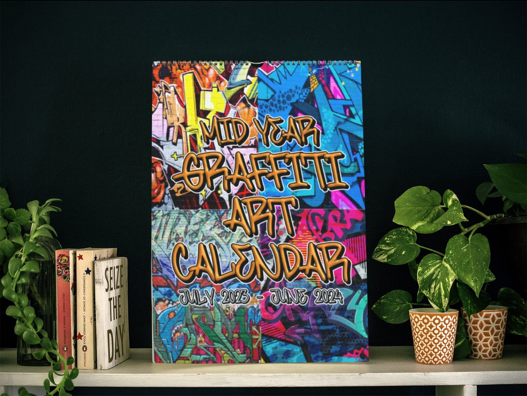 Mid Year Graffiti Art Calendar 20232024 Graffiti Wall Etsy