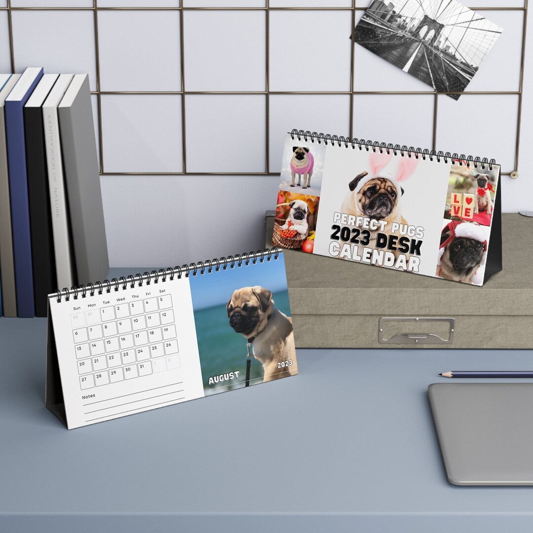 Perfect Pugs 2023 Desk Calendar 2023 Pug Calendar Pug Desk - Etsy
