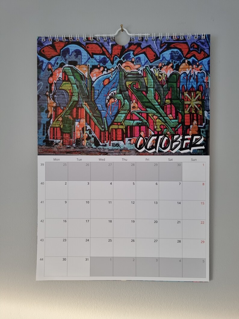 Mid Year Graffiti Art Calendar 20232024 Graffiti Wall Etsy Ireland
