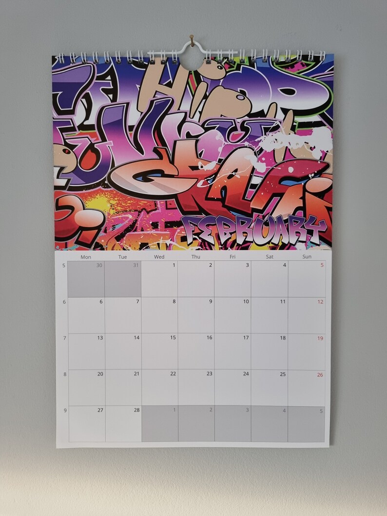 Graffiti Art Calendar 2024 Graffiti Wall Calendar 2024 Wall Calendar Etsy