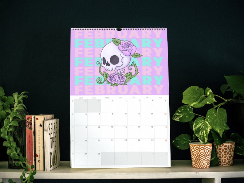 2023 2024 Mid Year Gothic Love Wall Calendar Pastel Goth Etsy UK