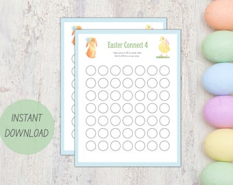 Printable Easter Connect 4 Game |  Easter Basket Idea | School Classroom Activity | Easter Connect 4 for Kids and Adults | Easter Puzzle