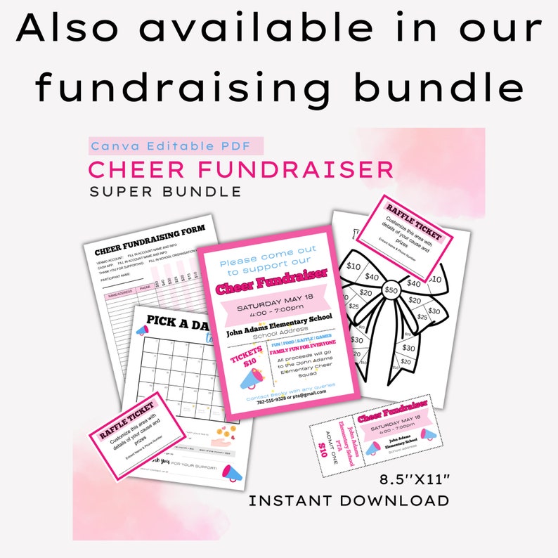Cheer Fundraiser Raffle Tickets Template | School Cheer Squad ...