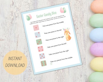 Printable Easter Candy Dice Game | Perfect for Classroom Activities or an Easter Party | Easter Egg Exchange | Great for Easter Baskets