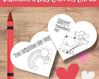 Valentine's Day Coloring Page Cards for Kids | Preschool & Classroom Color In Activity