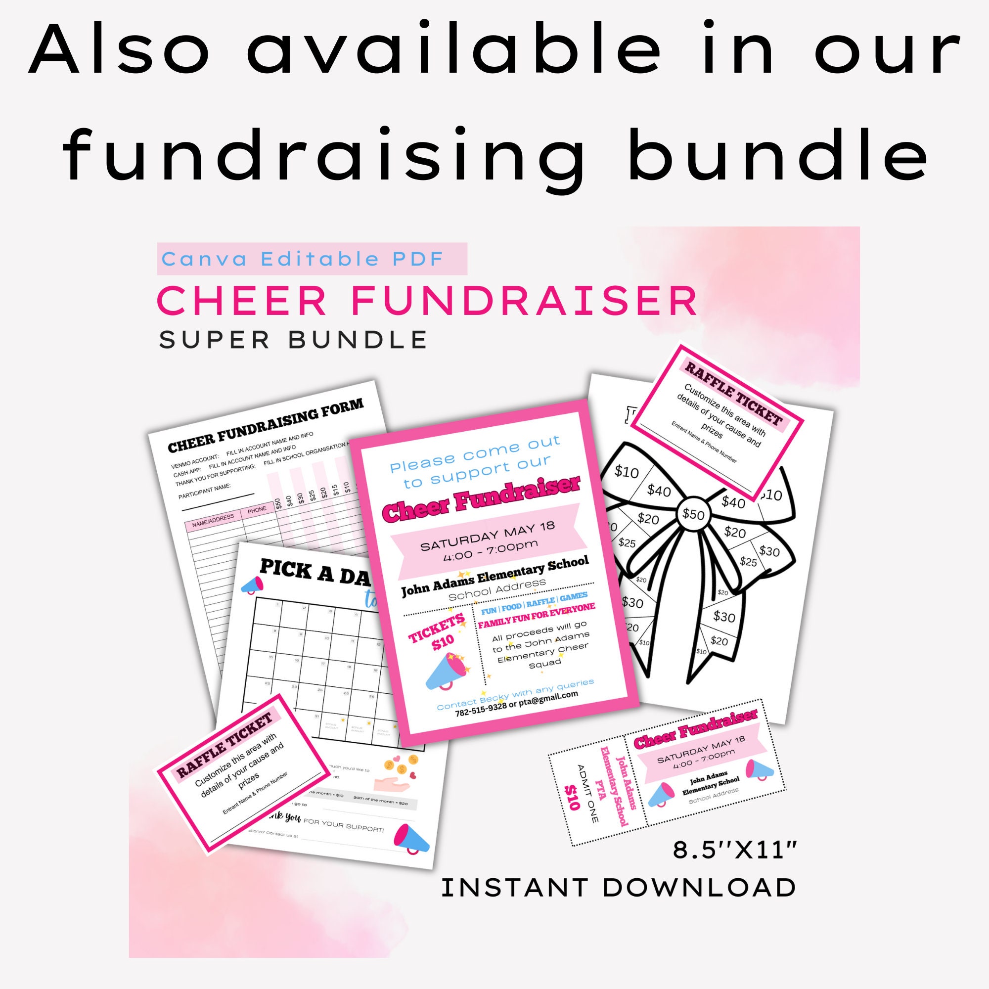 Cheer Fundraiser Form Editable | School Cheer Squad Fundraising Forms ...