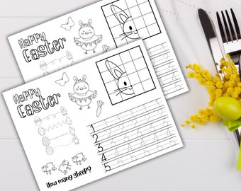 Easter Coloring Placemat | Toddler Printable Activity (PDF)