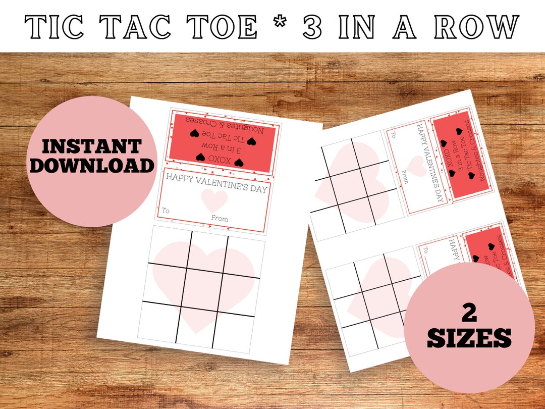 Tic Tac Toe Game Printables Valentines Day Tic Tac Toe Valentine 3 in a ...