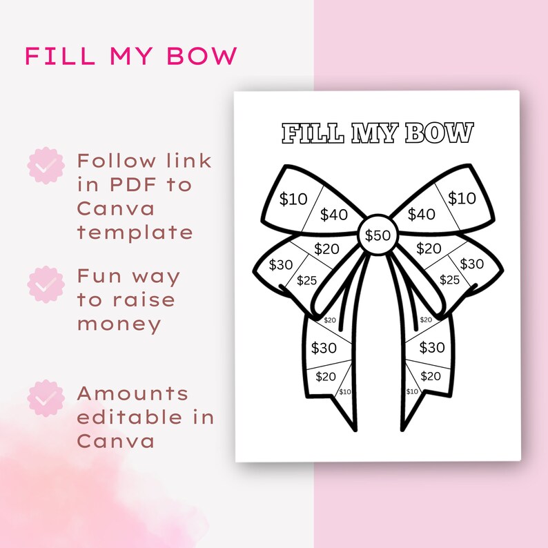 Cheer Bow Fundraiser Template | School Cheer Squad Fundraising Forms ...