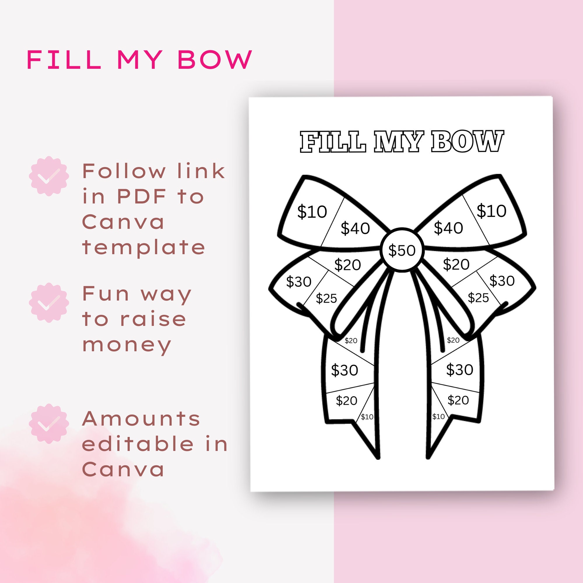Cheer Bow Fundraiser Template | School Cheer Squad Fundraising Forms ...