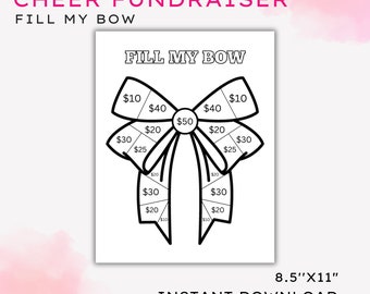 Cheer Bow Fundraiser Template | School Cheer Squad Fundraising Forms | PDF Link to Canva Template