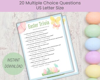 Easter Trivia Game | Printable Classroom Activity | Egg Hunt Game for Kids and Adults