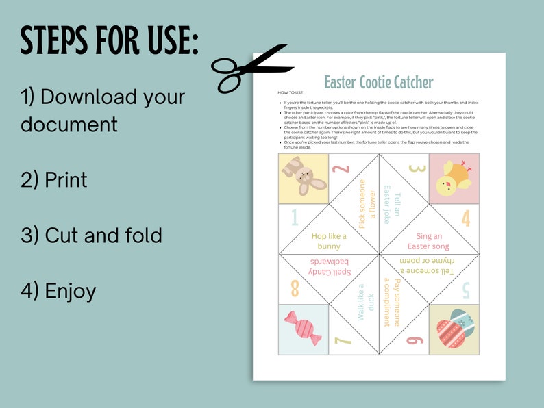 Printable Easter Cootie Catcher Cootie Catcher Template Kids Easter ...