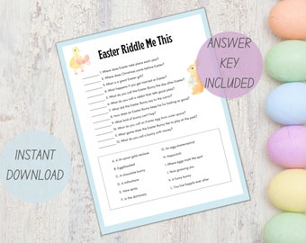 Riddle Me This Printable Game for Easter | Easter Sunday Activity | Classroom Activity or Family Fun Game | Party Celebrations for Easter |