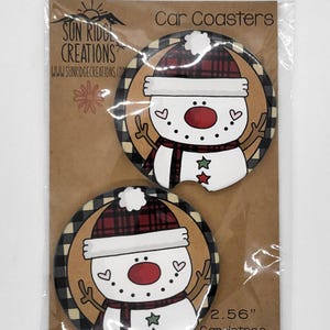 Snowman gnome car cup car coasters winter Christmas gift ideas