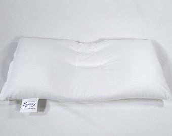 Natural neck support pillow 40 x 80 cm, 4 filling options, flatter lying zone for back sleeping, higher support zone for side sleeping, washable