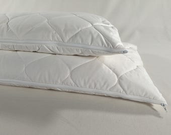 Organic pillow / neck support pillow with quilted cover, optionally with millet hulls or spelt husks, washable, durable (10 years and more)