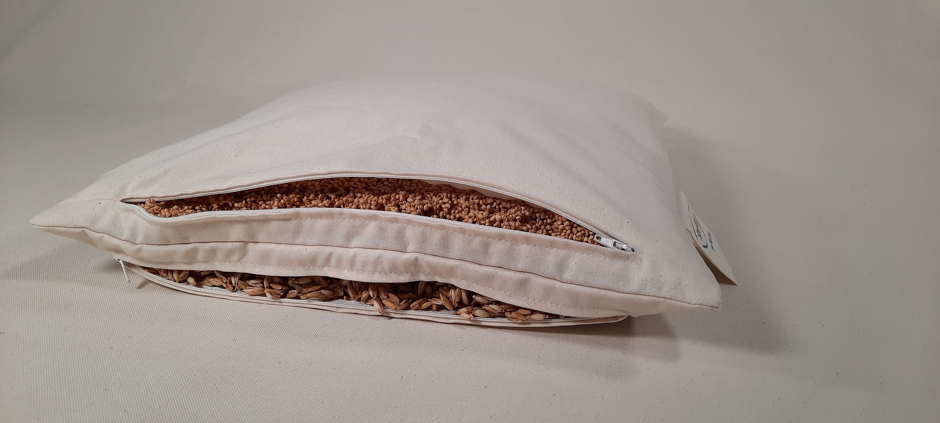 Almohada combinada de cascaras de mijo y espelta ecologicas con dos camaras de relleno Etsy Espana