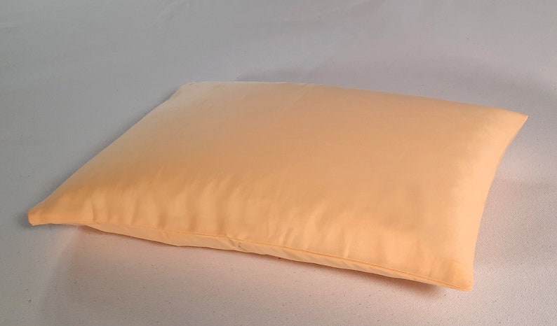 Housse de coussin cervical en coton biologique, 25 x 40 cm en 8 couleurs Satin, Abricott