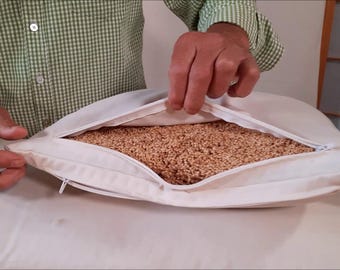 Organic millet pillow & wool balls, natural neck support pillow, 40x60/40 x 80 cm - soft, supportive, relaxing, washable, durable (10 years+)