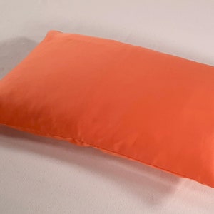 Housse de coussin cervical en coton biologique, 25 x 40 cm en 8 couleurs Satin, Orange