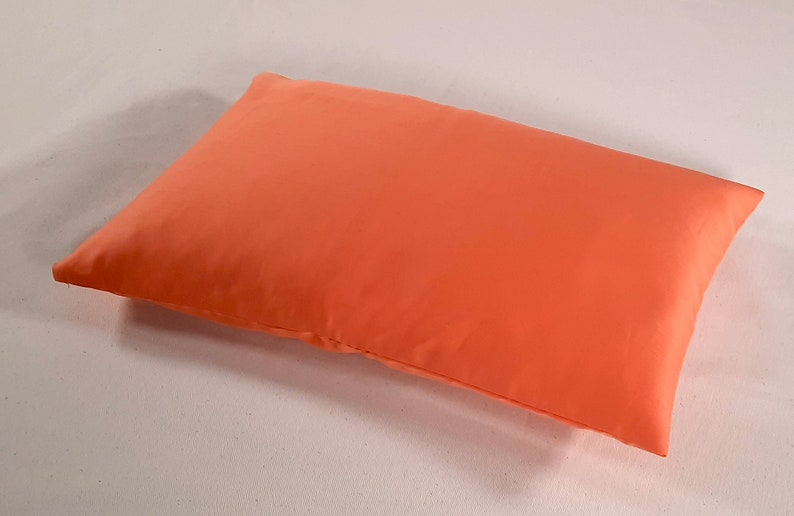 Housse de coussin cervical en coton biologique, 25 x 40 cm en 8 couleurs Satin, Orange