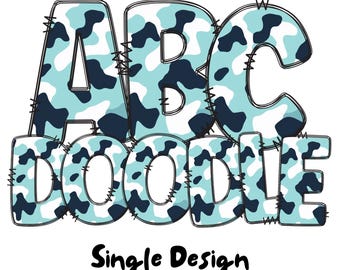 Doodle lettre camouflage PNG, alphabet camouflage, téléchargement numérique, usage commercial