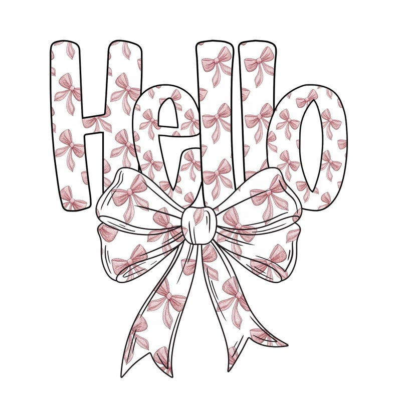 Pink Doodle Alphabet PNG Bundle – Coquette Bow Letters, Preppy Pink ...
