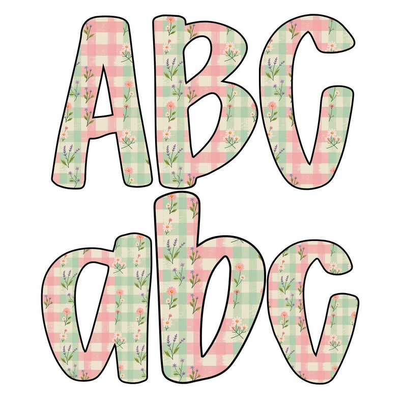 Pink Floral Alphabet PNG, Watercolor Doodle Letters, Grandmillenial ...