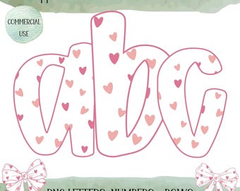Doodle Alphabet PNG Clipart, Pink Doodle Font, Valentines Doodle Letters, Commercial Use