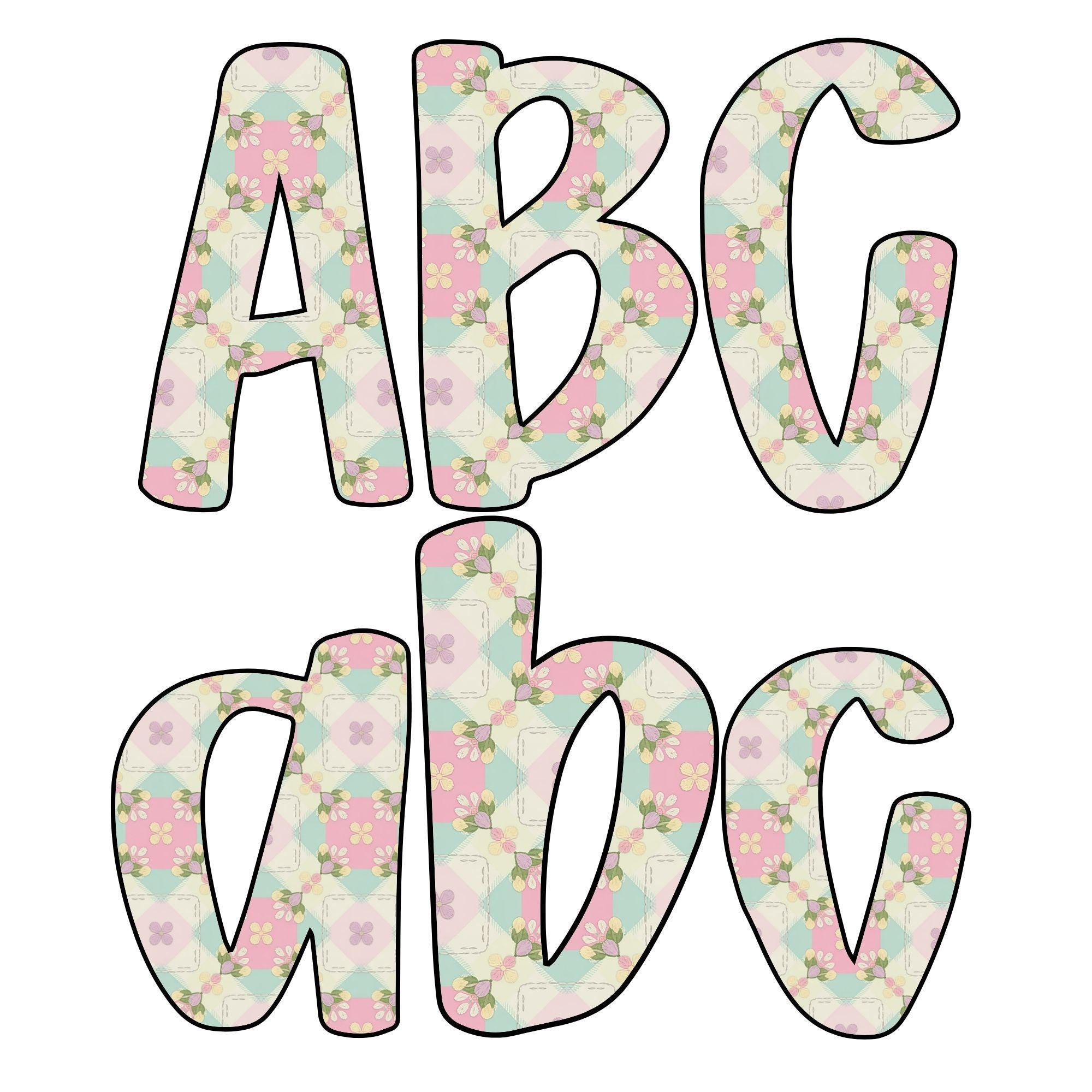 Pink Floral Alphabet PNG, Watercolor Doodle Letters, Grandmillenial ...