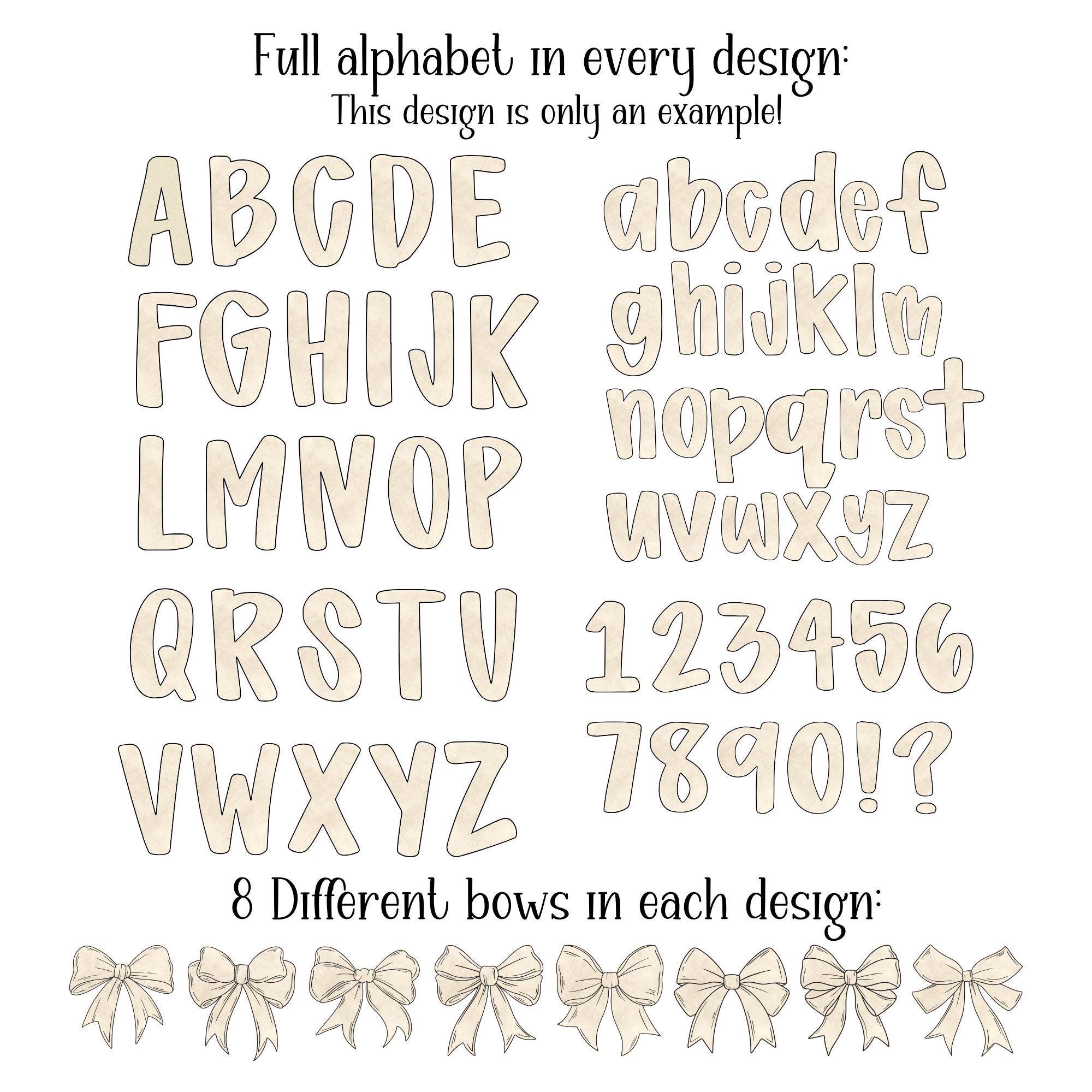 Preppy Christmas Alphabet PNG Bundle: Green Doodle Letter Clipart ...