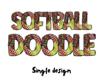 Softball Doodle Letter, Softball Alphabet Font, Sport Alpha Set, Digital Download, Commercial Use