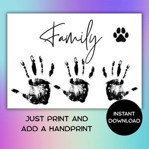 Handprint Wall Art Craft - Printable Kid Keepsake For Family, Toddler Custom Gift, Baby Wall Art, Cute DIY Gift, Instant Download