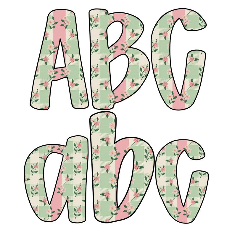 Pink Floral Alphabet PNG, Watercolor Doodle Letters, Grandmillenial ...