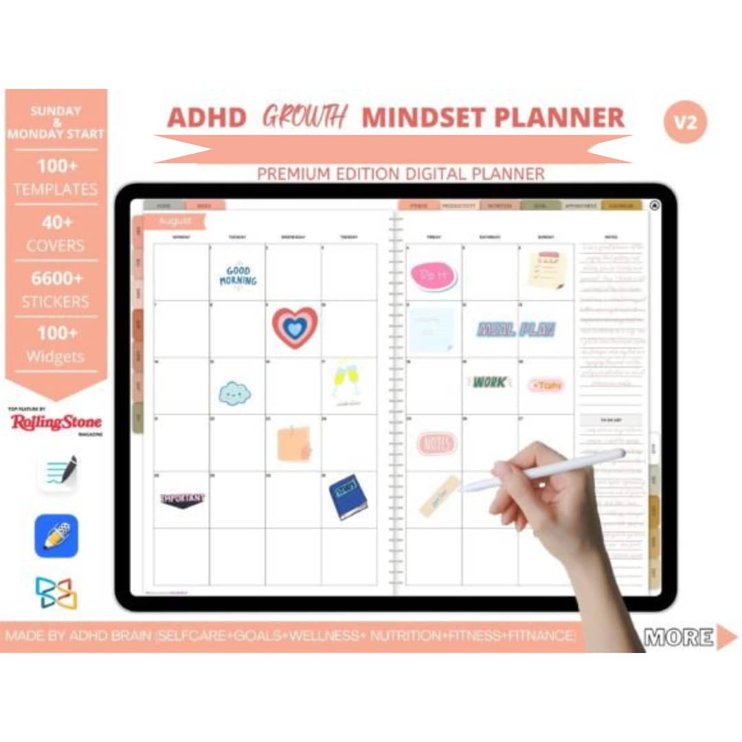 ADHD Digital Planner for Goodnotes, iPad & Android. Adhd Digital ...