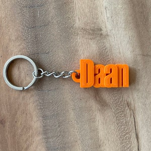 Persoonlijke sleutelhanger Sleutelhanger Naam sleutelhanger Naam Label Sleutelhanger label Persoonlijk Cadeau Handig Oranje