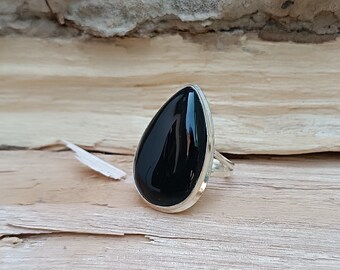 Handmade Black Onyx 925 Sterling Silver Statement Ring