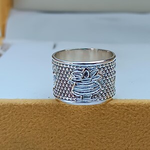 925 starling silver band ring, Handmade Band Ring, Wide Band Ring New Flower Design Band Gift Ring, Wedding Jewelry, Christmas Gift For Her