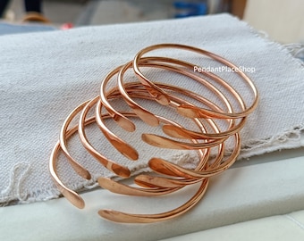 Handmade Pure Copper Stacking Bangle Set - 7 Days