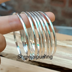 Set of 7 Bangles, Sterling  Bangles, Stacking Bracelets, Semanario, 7 Day Bangles, Jewellery, Thick Sparkly Bangles, 925 Sterling Silver