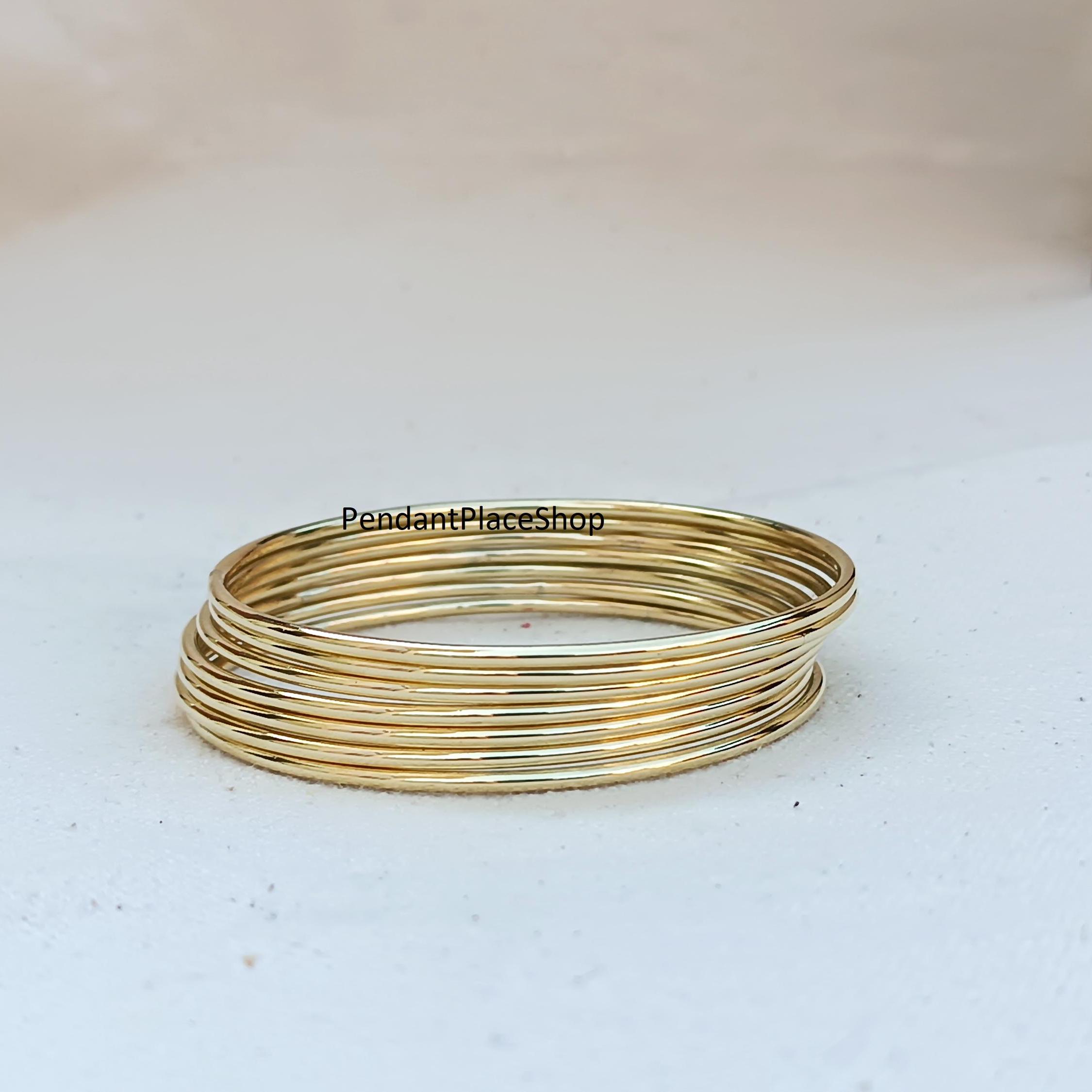 Handmade Brass Bangles: Set of 7, Women's Bracelet - Etsy