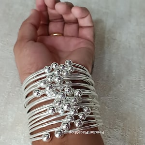 Thick West Indian Sterling Silver Bangles: Boho Stacking Set of 9