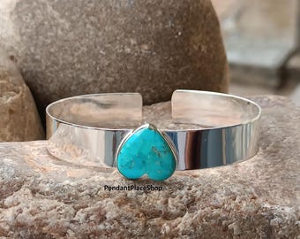 Kingman Turquoise armband: sterlingzilveren hartring, damessieraden